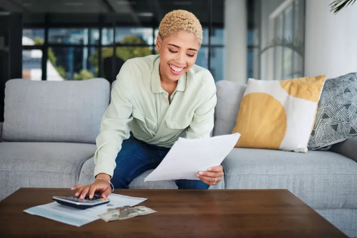 Woman with finances Woman with finances